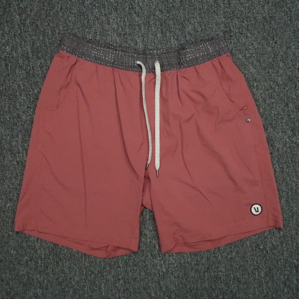 Vuori Men's Athletic Shorts in Red and Gray